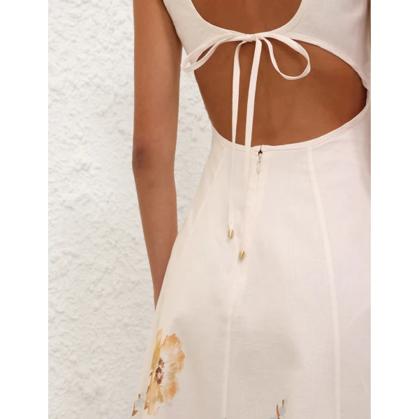 Elevate your elegance in this Zimmermann Clothing Linen Midi Dress from the 2025 resort wear edit