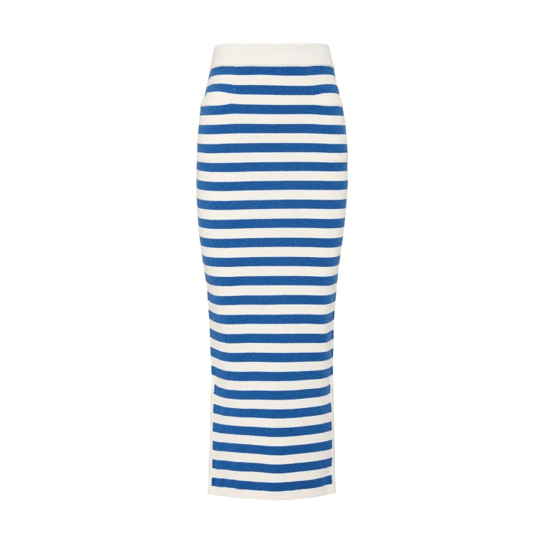 Posse Ari Skirt - Blue Stripe – sustainable Skirts in Blue from Australian designer at Luxury Shoes .