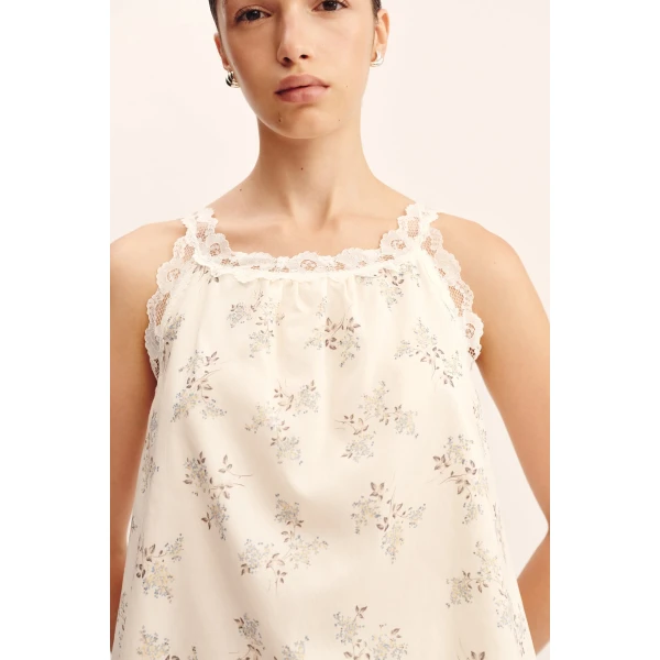 Posse Elodie Top - Blue Blooms – sustainable Tops in Blue from Australian designer at Luxury Shoes .