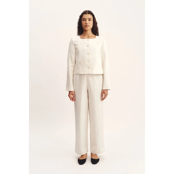 Posse Emma Jacket - Cream – sustainable Jackets in Ivory from Australian designer at Luxury Shoes .