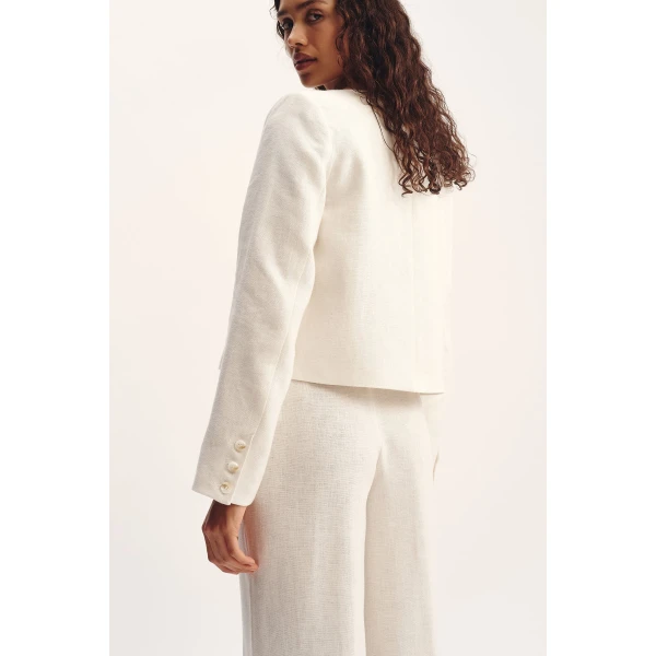Posse Emma Jacket - Cream – sustainable Jackets in Ivory from Australian designer at Luxury Shoes .