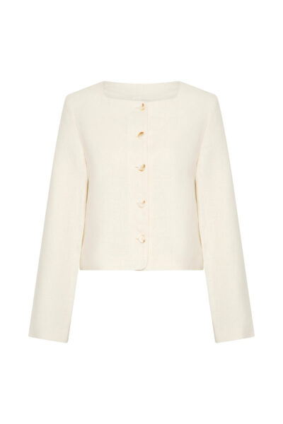 Posse Emma Jacket - Cream – sustainable Jackets in Ivory from Australian designer at Luxury Shoes .