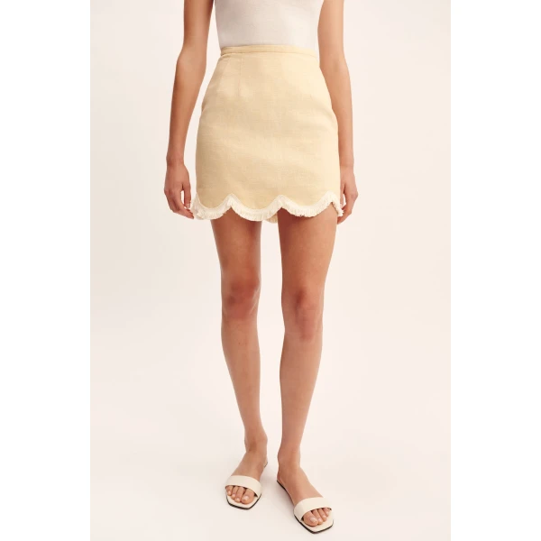 Posse Essie Mini Skirt - Dusty Citron – sustainable Skirts in Yellow from Australian designer at Luxury Shoes .