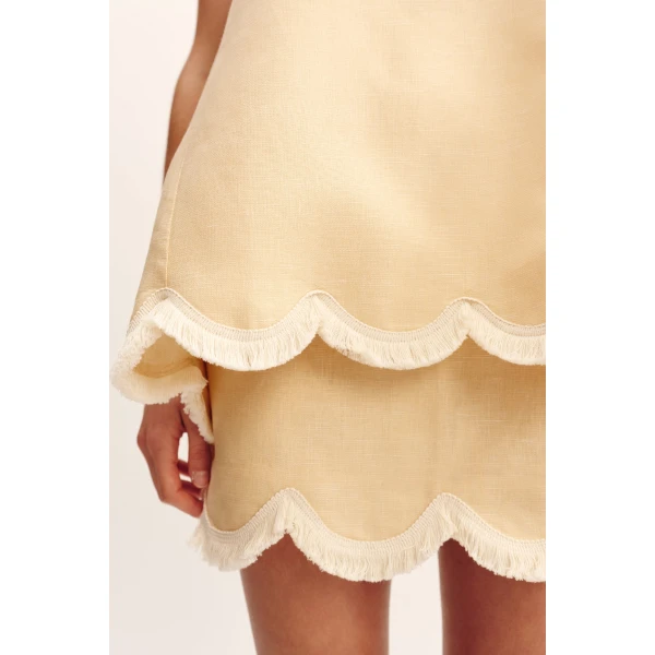 Posse Essie Mini Skirt - Dusty Citron – sustainable Skirts in Yellow from Australian designer at Luxury Shoes .
