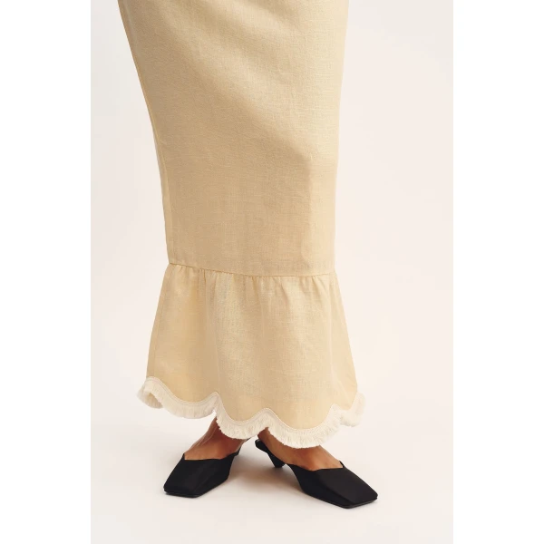 Posse Essie Strapless Dress - Dusty Citron – sustainable Dresses in Yellow from Australian designer at Luxury Shoes .
