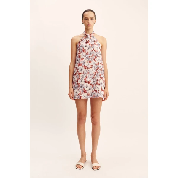 Posse Luna Halter Mini Dress - Lily Garden – sustainable Dresses in Multicolour from Australian designer at Luxury Shoes .
