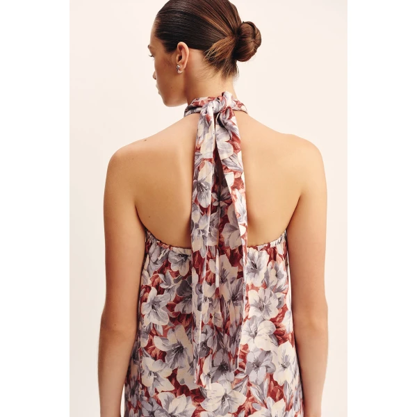 Posse Luna Halter Mini Dress - Lily Garden – sustainable Dresses in Multicolour from Australian designer at Luxury Shoes .
