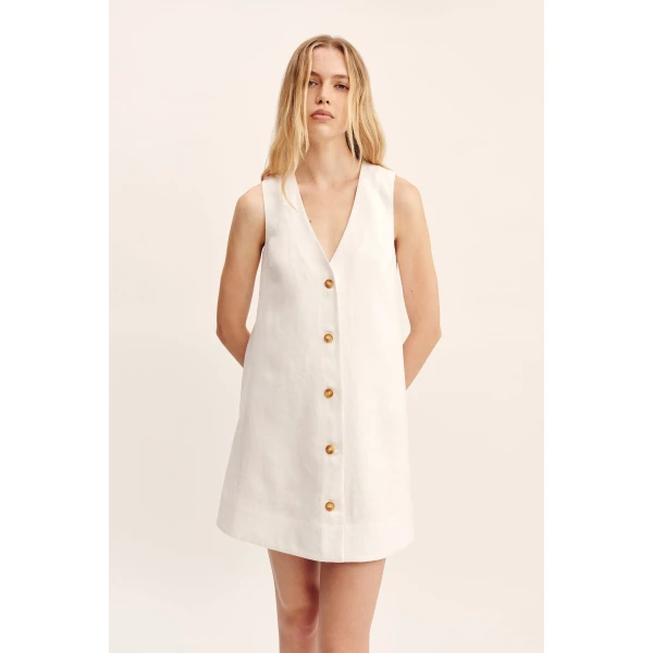 Posse Nancy Mini Dress - Ivory – sustainable Dresses in Ivory from Australian designer at Luxury Shoes .