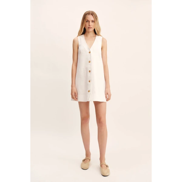 Posse Nancy Mini Dress - Ivory – sustainable Dresses in Ivory from Australian designer at Luxury Shoes .