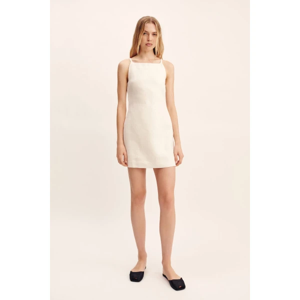 Posse Neve Mini Dress - Cream – sustainable Dresses in Ivory from Australian designer at Luxury Shoes .