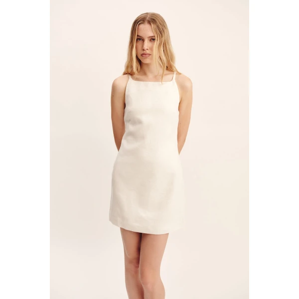Posse Neve Mini Dress - Cream – sustainable Dresses in Ivory from Australian designer at Luxury Shoes .