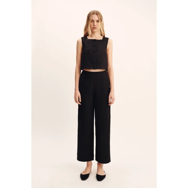 Posse Noelle Pant - Black – sustainable Pants in Black from Australian designer at Luxury Shoes .