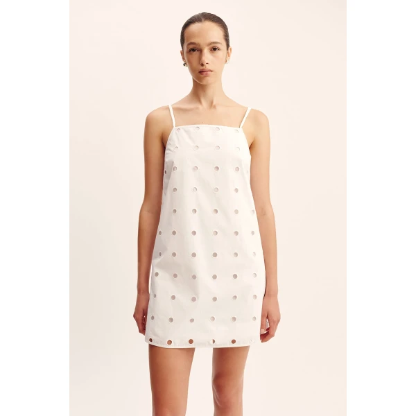 Posse Peggy Mini Dress - Vintage White – sustainable Dresses in White from Australian designer at Luxury Shoes .