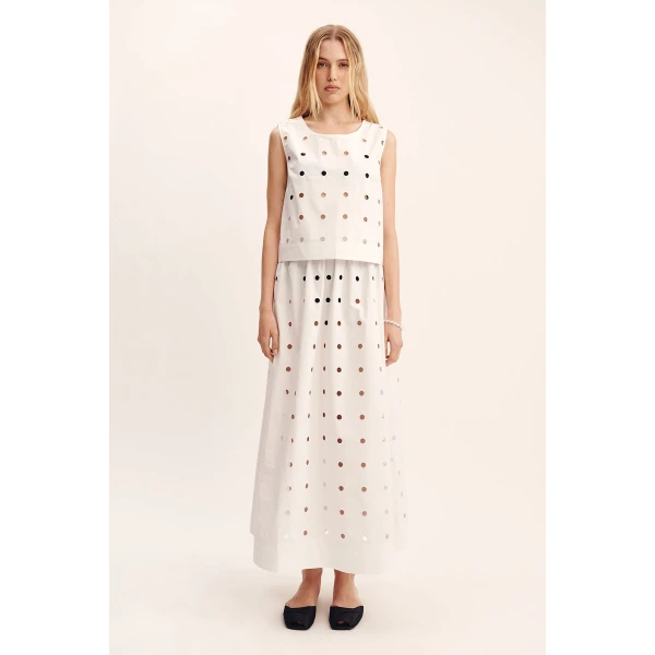 Posse Peggy Top - Vintage White – sustainable Tops in White from Australian designer at Luxury Shoes .