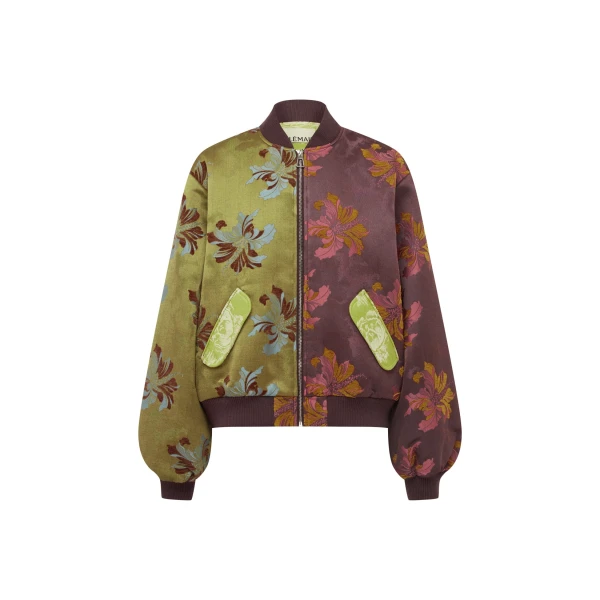 Alemais Contemporary Wardrobe Jacket Adriana Jacquard Bomber Jacket — designer powerwear from Luxury Shoes 
