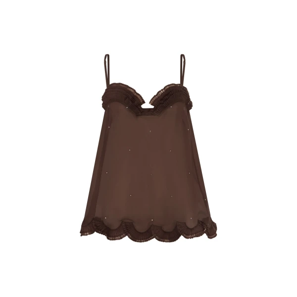 Alemais Carmelo Silk Top — designer powerwear from Luxury Shoes 