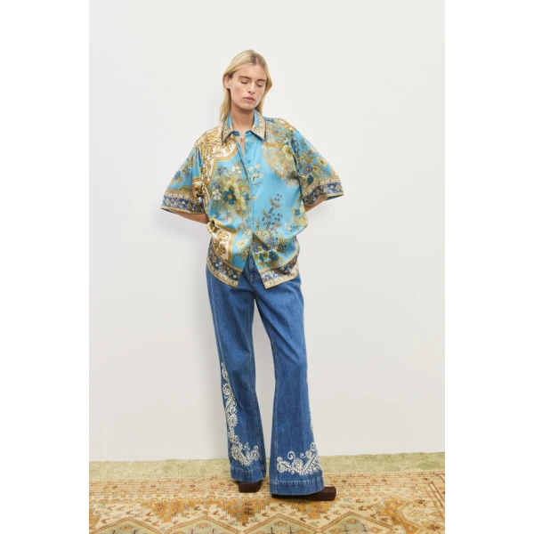 Alemais Contemporary Wardrobe Shirt Cassie Silk Shirt — designer powerwear from Luxury Shoes 