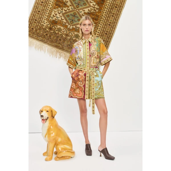 Alemais Contemporary Wardrobe Dress_Mini Clemenza Spliced Mini Dress — designer powerwear from Luxury Shoes 