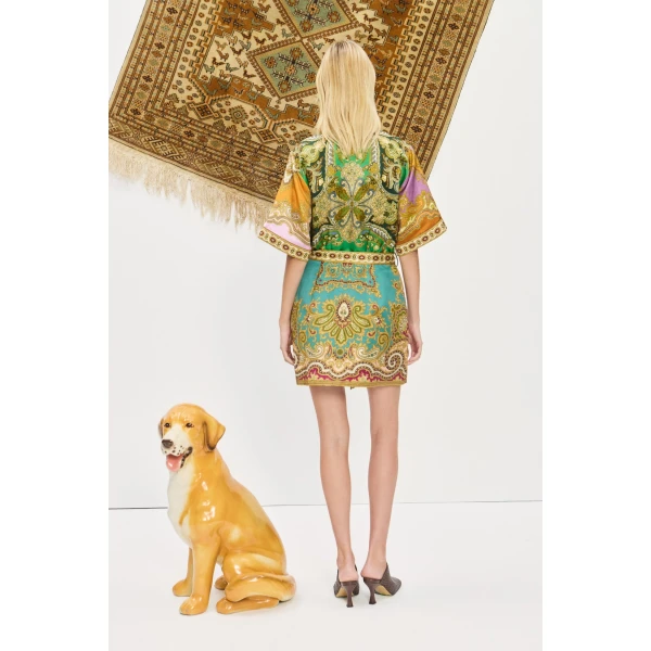 Alemais Contemporary Wardrobe Dress_Mini Clemenza Spliced Mini Dress — designer powerwear from Luxury Shoes 