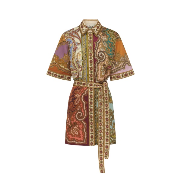 Alemais Contemporary Wardrobe Dress_Mini Clemenza Spliced Mini Dress — designer powerwear from Luxury Shoes 