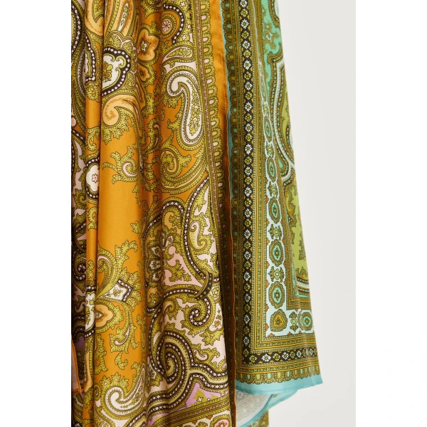 Alemais Contemporary Wardrobe Skirt Clemenza Spliced Scarf Silk Skirt — designer powerwear from Luxury Shoes 