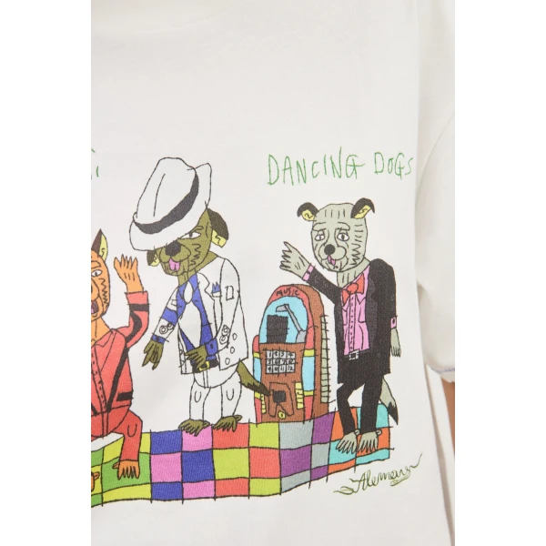 Alemais Contemporary Wardrobe TopT-Shirt Contessa Disco Dogs Tee — designer powerwear from Luxury Shoes 
