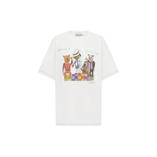 Alemais Contemporary Wardrobe TopT-Shirt Contessa Disco Dogs Tee — designer powerwear from Luxury Shoes 