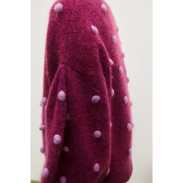 Alemais Contemporary Wardrobe Top_Knitwear Elia Mulberry Balloon Sweater — designer powerwear from Luxury Shoes 