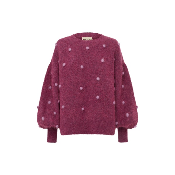 Alemais Contemporary Wardrobe Top_Knitwear Elia Mulberry Balloon Sweater — designer powerwear from Luxury Shoes 