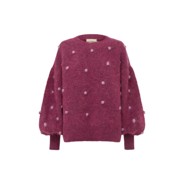 Alemais Contemporary Wardrobe Top_Knitwear Elia Mulberry Balloon Sweater — designer powerwear from Luxury Shoes 