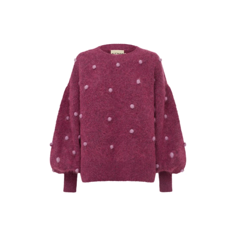 Alemais Contemporary Wardrobe Top_Knitwear Elia Mulberry Balloon Sweater — designer powerwear from Luxury Shoes 