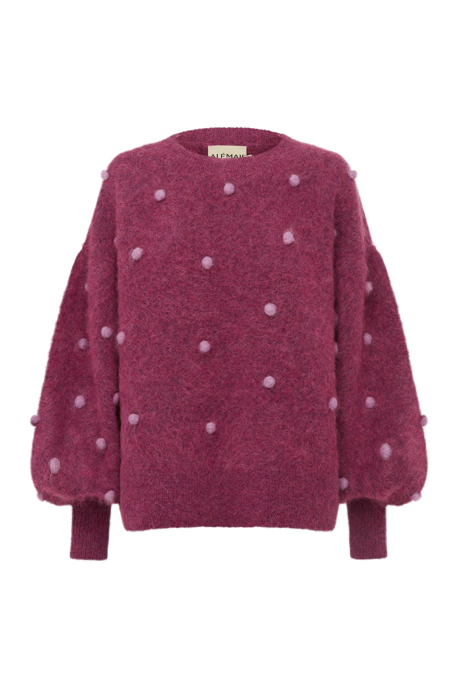 Alemais Contemporary Wardrobe Top_Knitwear Elia Mulberry Balloon Sweater — designer powerwear from Luxury Shoes 