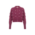 Alemais Contemporary Wardrobe Top_Knitwear Elia Mulberry Cropped Cardigan — designer powerwear from Luxury Shoes 