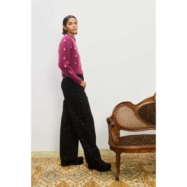 Alemais Contemporary Wardrobe TopKnitwear Elia Mulberry Cropped Cardigan — designer powerwear from Luxury Shoes 