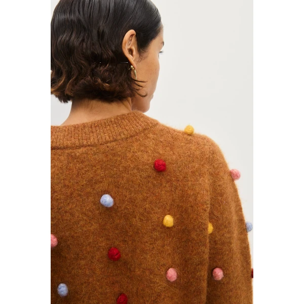 Alemais Elia Tobacco Cropped Cardigan — designer powerwear from Luxury Shoes 