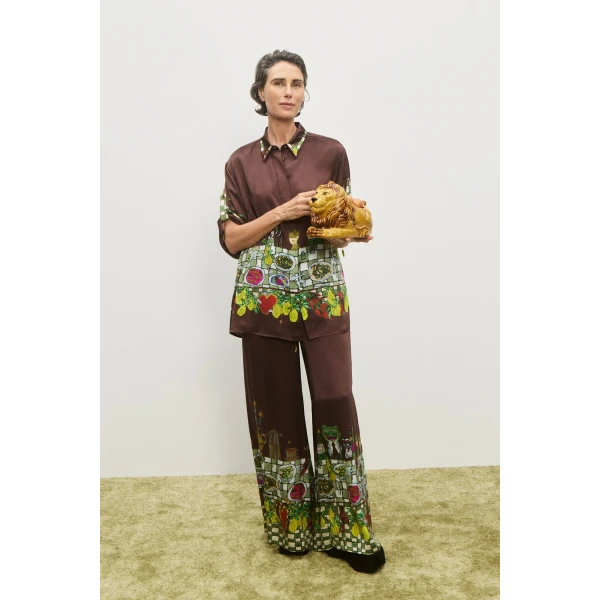 Alemais Contemporary Wardrobe Shirt Fredo Silk Shirt — designer powerwear from Luxury Shoes 