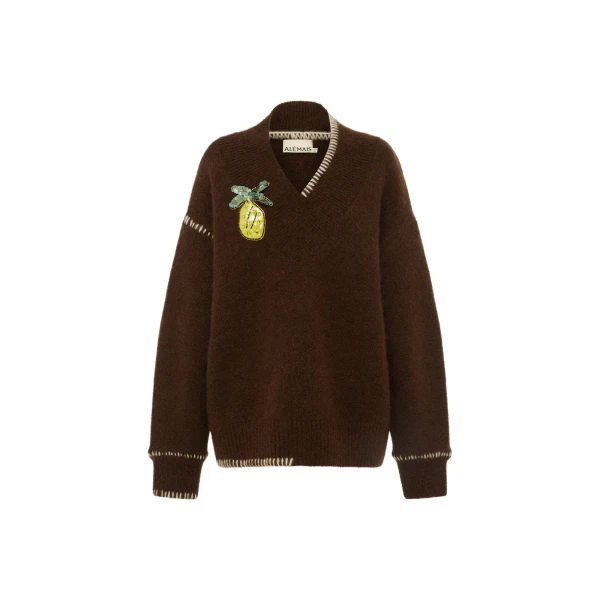 Alemais Contemporary Wardrobe Top_Knitwear Fredo V Neck Sweater — designer powerwear from Luxury Shoes 
