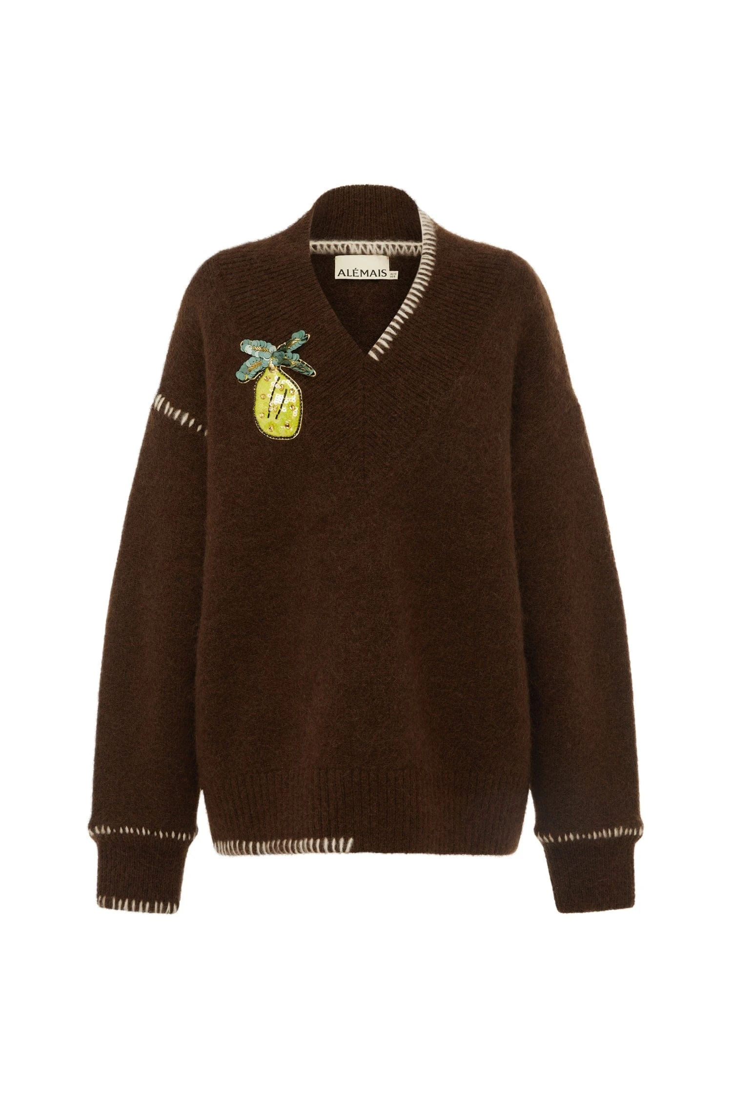Alemais Alemais Contemporary Wardrobe Top_Knitwear Fredo V Neck Sweater — designer powerwear from Luxury Shoes