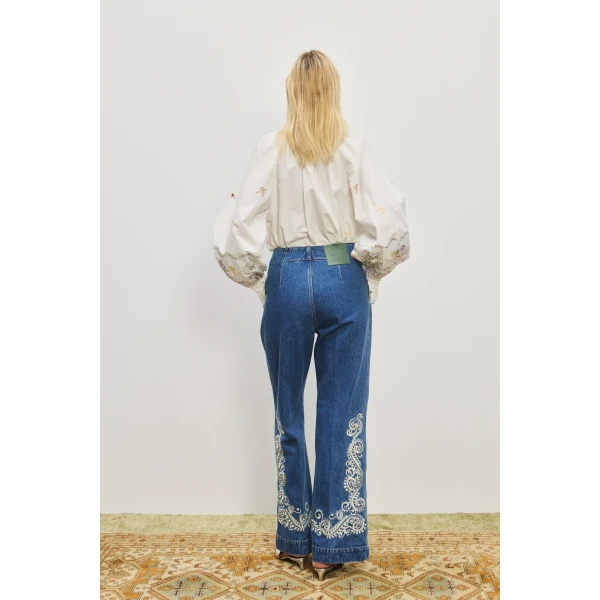 Alemais Contemporary Wardrobe Top Giulia Embroidered Blouse — designer powerwear from Luxury Shoes 