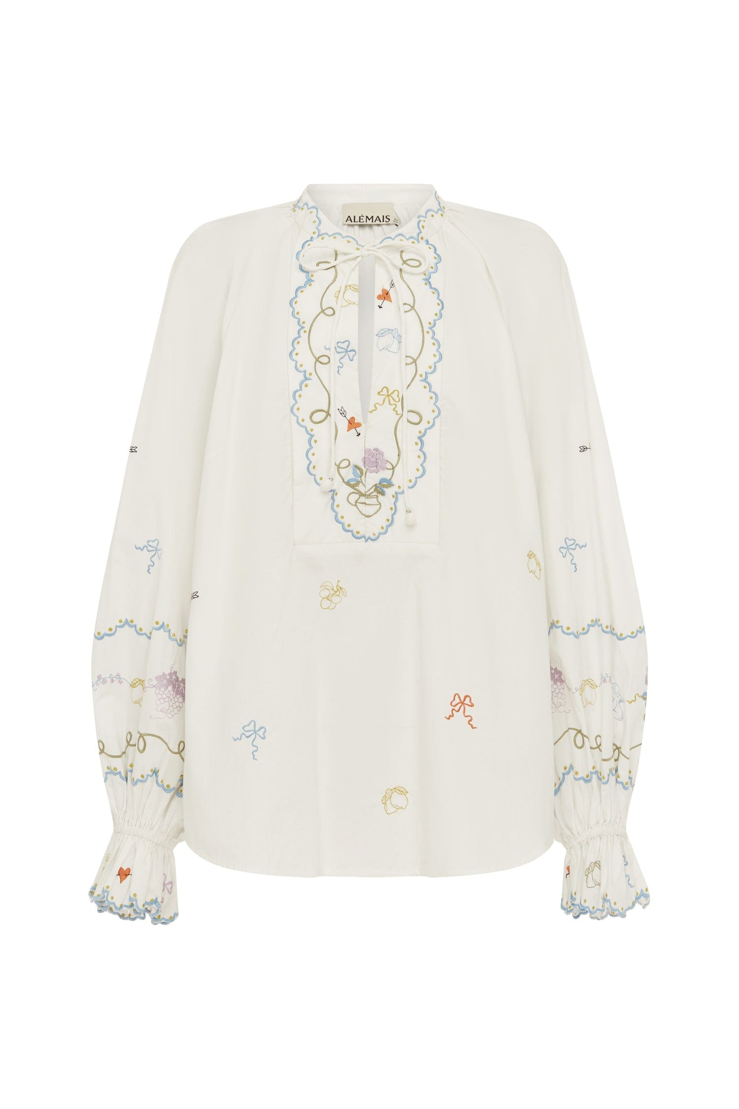 Alemais Contemporary Wardrobe Top Giulia Embroidered Blouse — designer powerwear from Luxury Shoes 