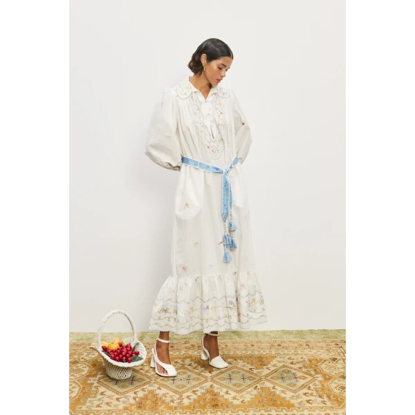 Alemais Contemporary Wardrobe Dress_Midi Giulia Embroidered Midi Dress — designer powerwear from Luxury Shoes 