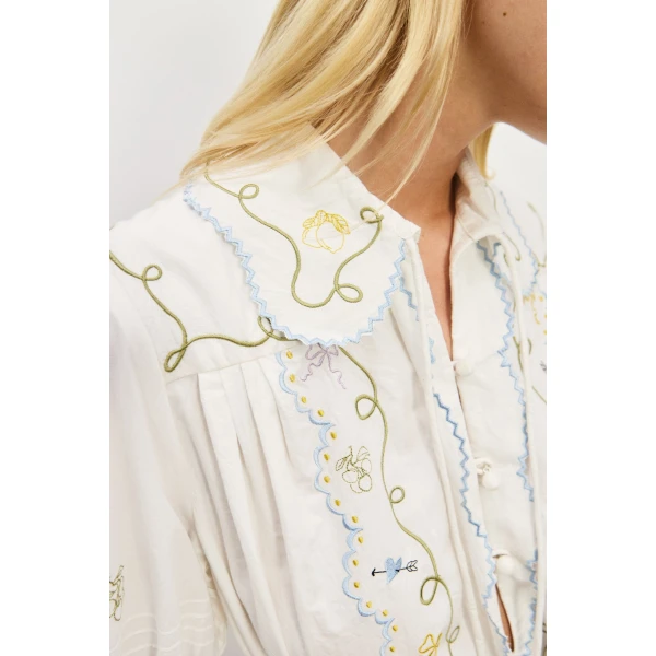 Alemais Contemporary Wardrobe Dress_Mini Giulia Embroidered Mini Dress — designer powerwear from Luxury Shoes 