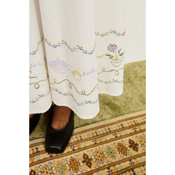 Alemais Contemporary Wardrobe Dress_Midi Giulia Embroidered Sundress — designer powerwear from Luxury Shoes 