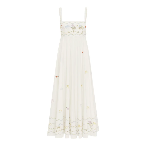 Alemais Contemporary Wardrobe Dress_Midi Giulia Embroidered Sundress — designer powerwear from Luxury Shoes 