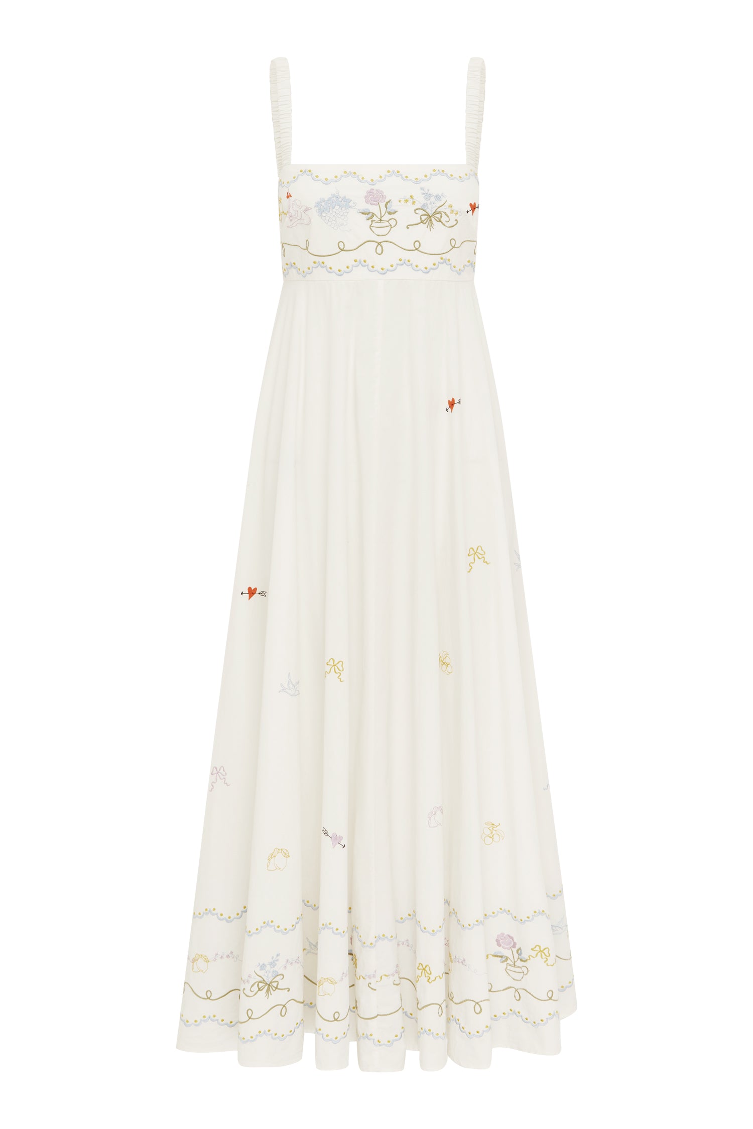 Alemais Contemporary Wardrobe Dress_Midi Giulia Embroidered Sundress — designer powerwear from Luxury Shoes 