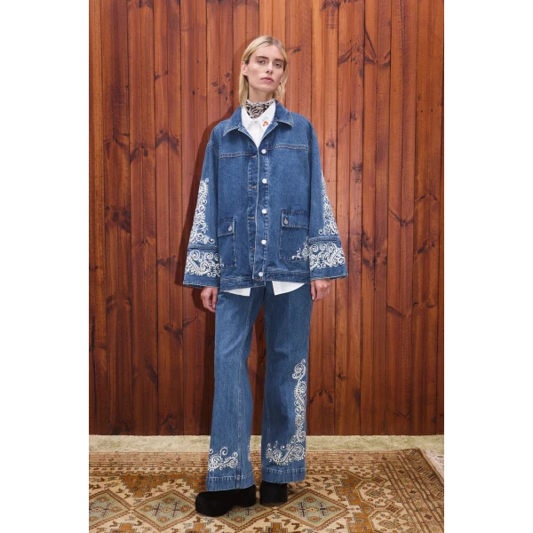 Alemais Contemporary Wardrobe Jacket Jacones Denim Jacket — designer powerwear from Luxury Shoes 