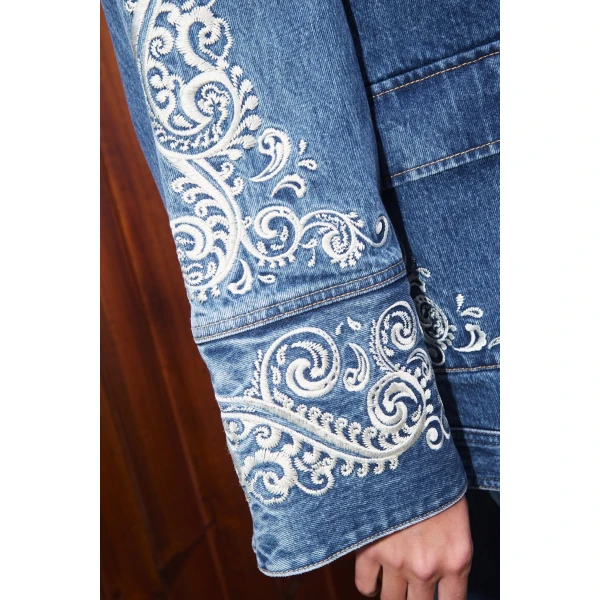 Alemais Contemporary Wardrobe Jacket Jacones Denim Jacket — designer powerwear from Luxury Shoes 