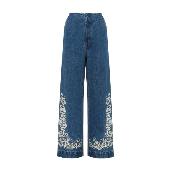 Alemais Contemporary Wardrobe Pant Jacones Flare Denim Jean — designer powerwear from Luxury Shoes 