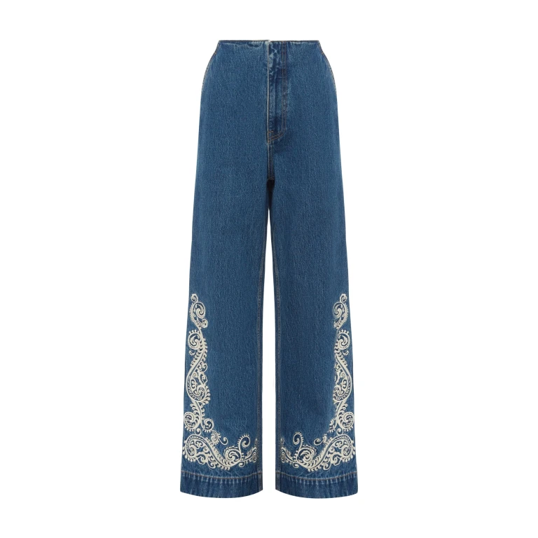 Alemais Contemporary Wardrobe Pant Jacones Flare Denim Jean — designer powerwear from Luxury Shoes 