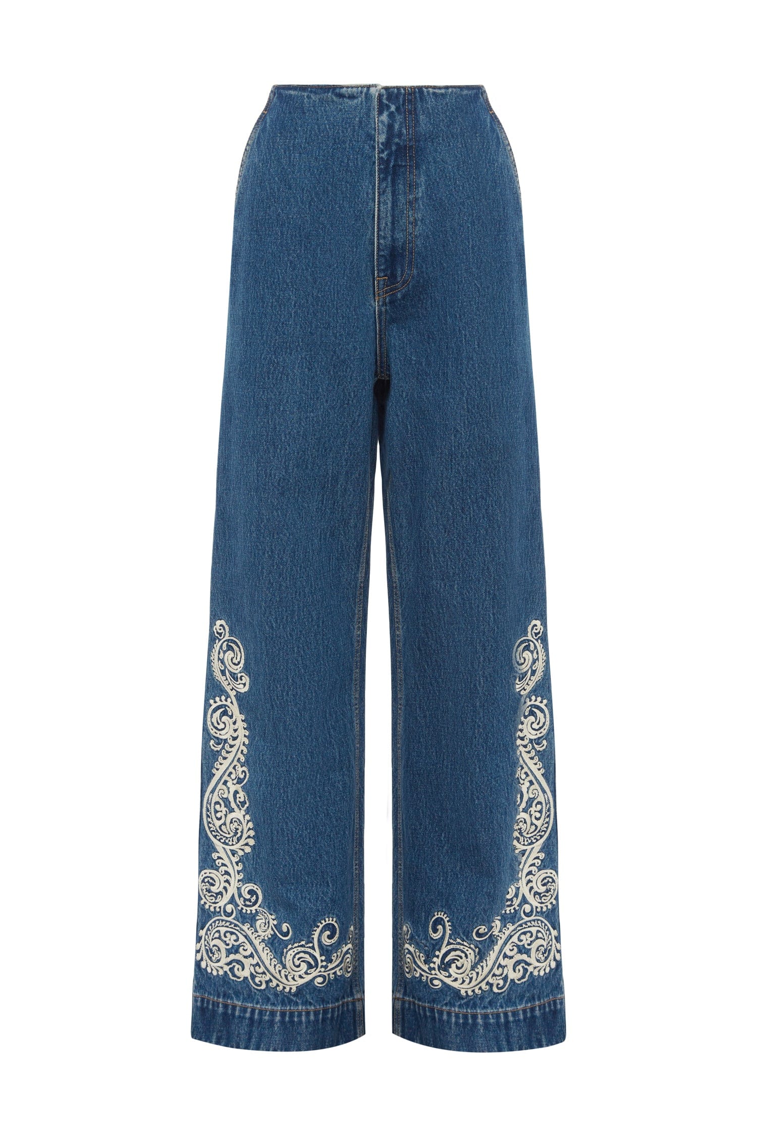 Alemais Contemporary Wardrobe Pant Jacones Flare Denim Jean — designer powerwear from Luxury Shoes 